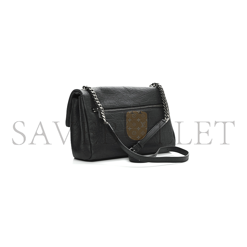 YSL MEDIUM WEST HOLLYWOOD MONOGRAM FOLD-OVER GREY 1079793 (24*15*10cm)